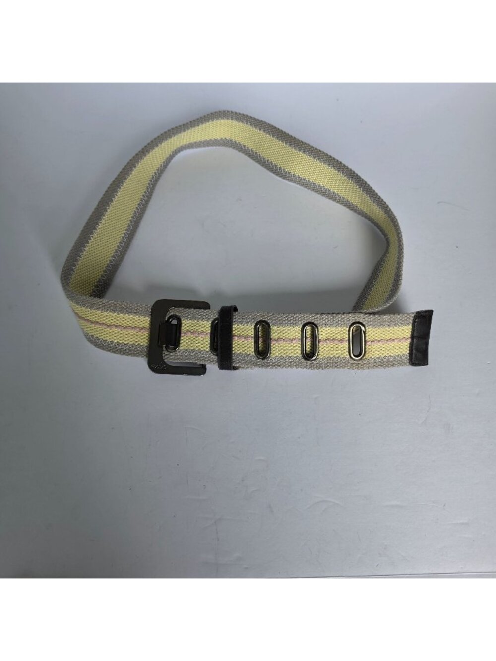 EDC by Esprit Belt Size 10 Striped Canvas Web Belt Y2K Pastel Grommet Buckle